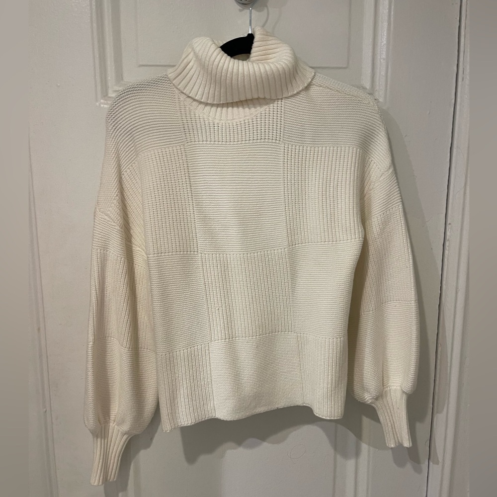 STAUD white turtleneck sweater